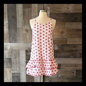 GB Girls red floral eyelet lace dress XLarge garden party girlhoodcore summer